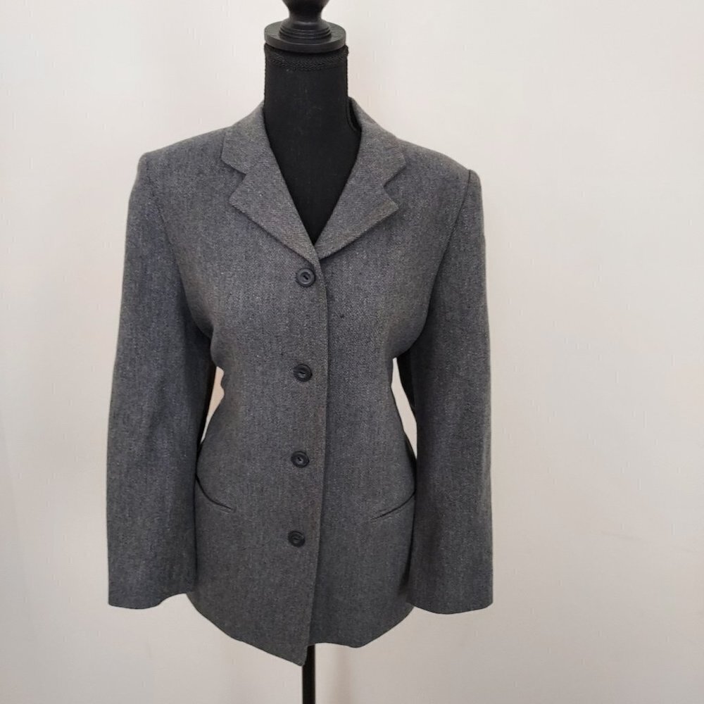 Vintage L.L.Bean Wool Button Down Gray Blazer